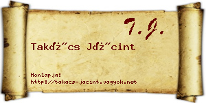 Takács Jácint névjegykártya