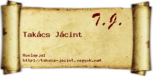 Takács Jácint névjegykártya
